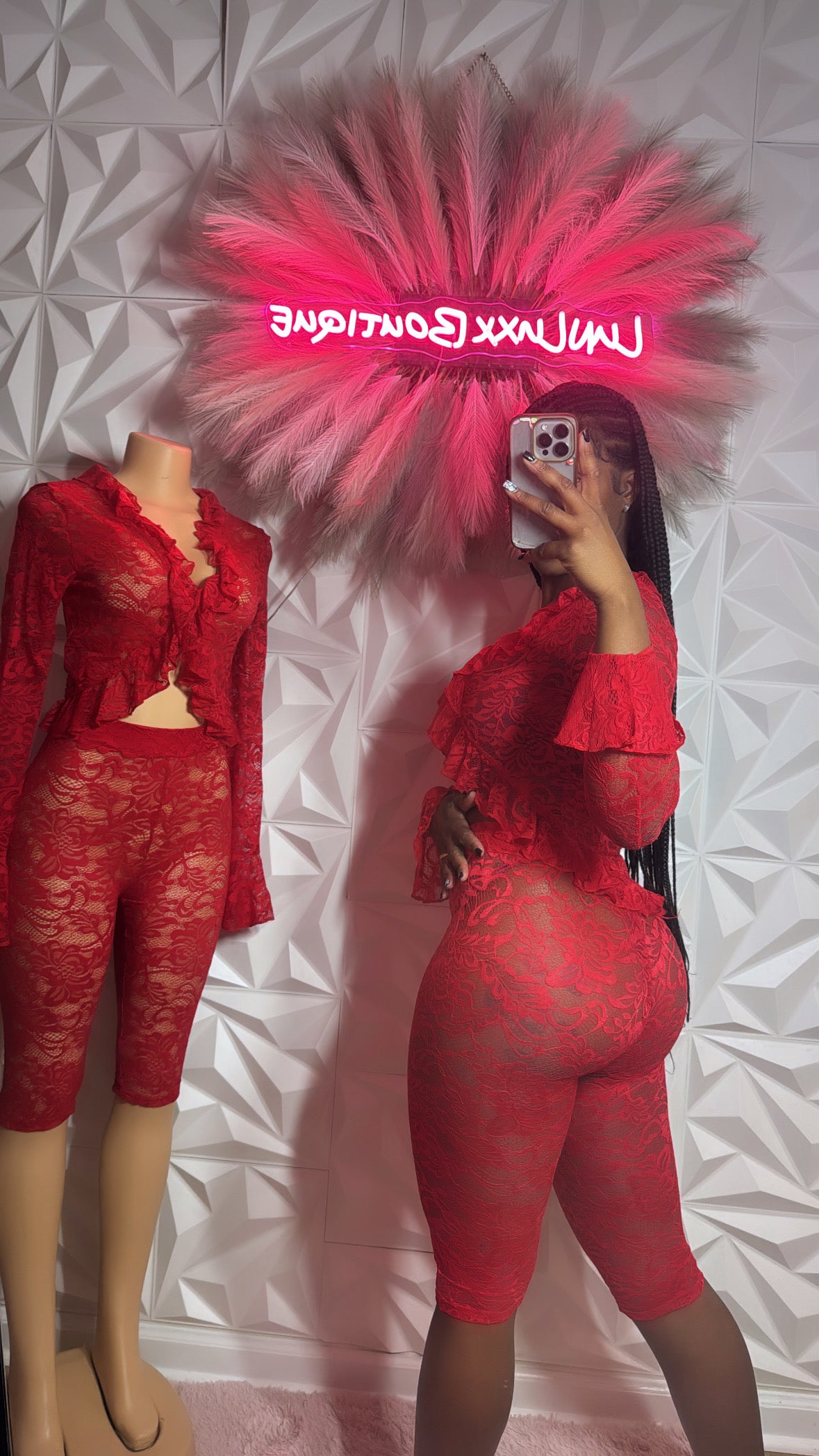 Fiery Nights Lace Outfit