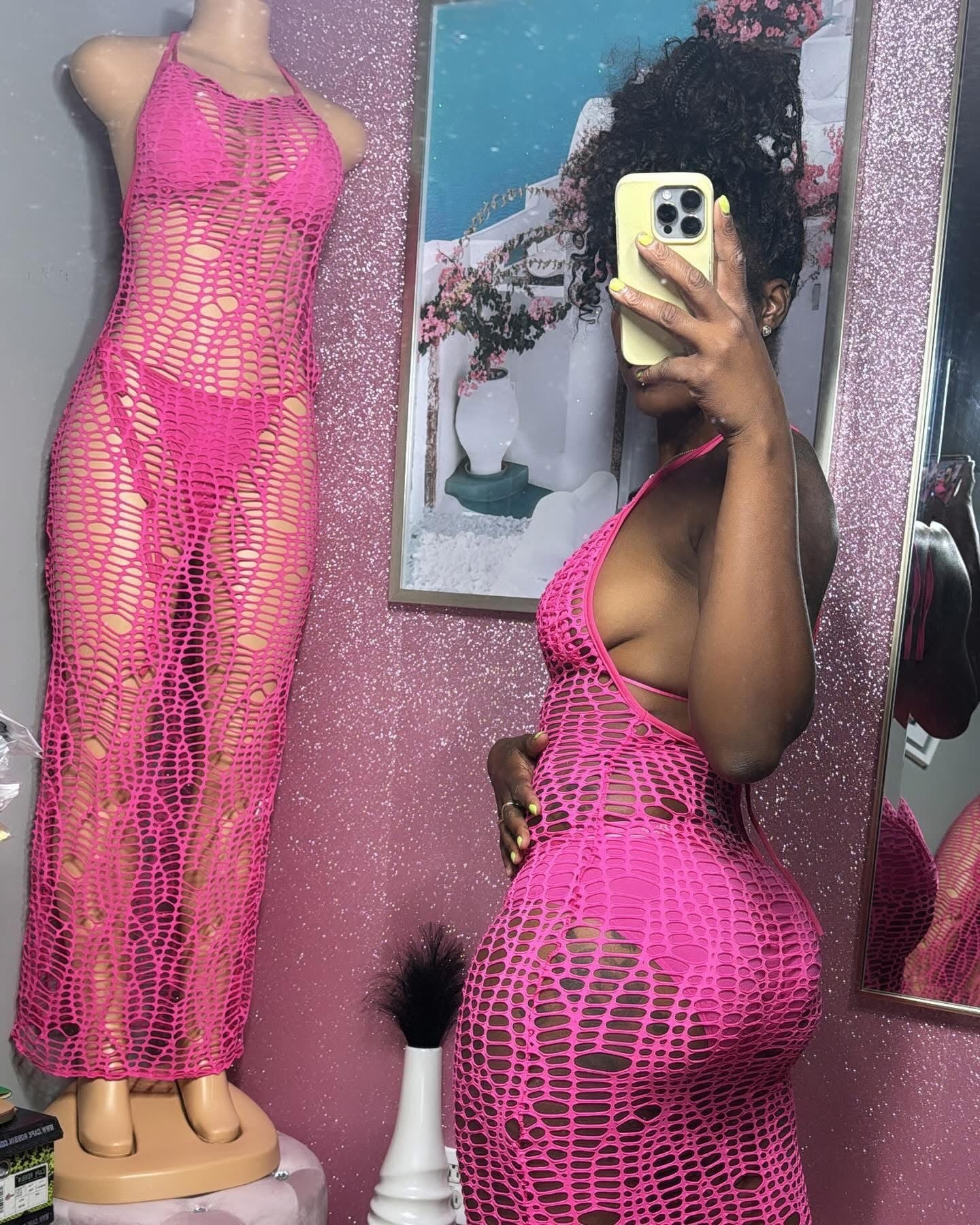 Pink Wave Bathing Suit