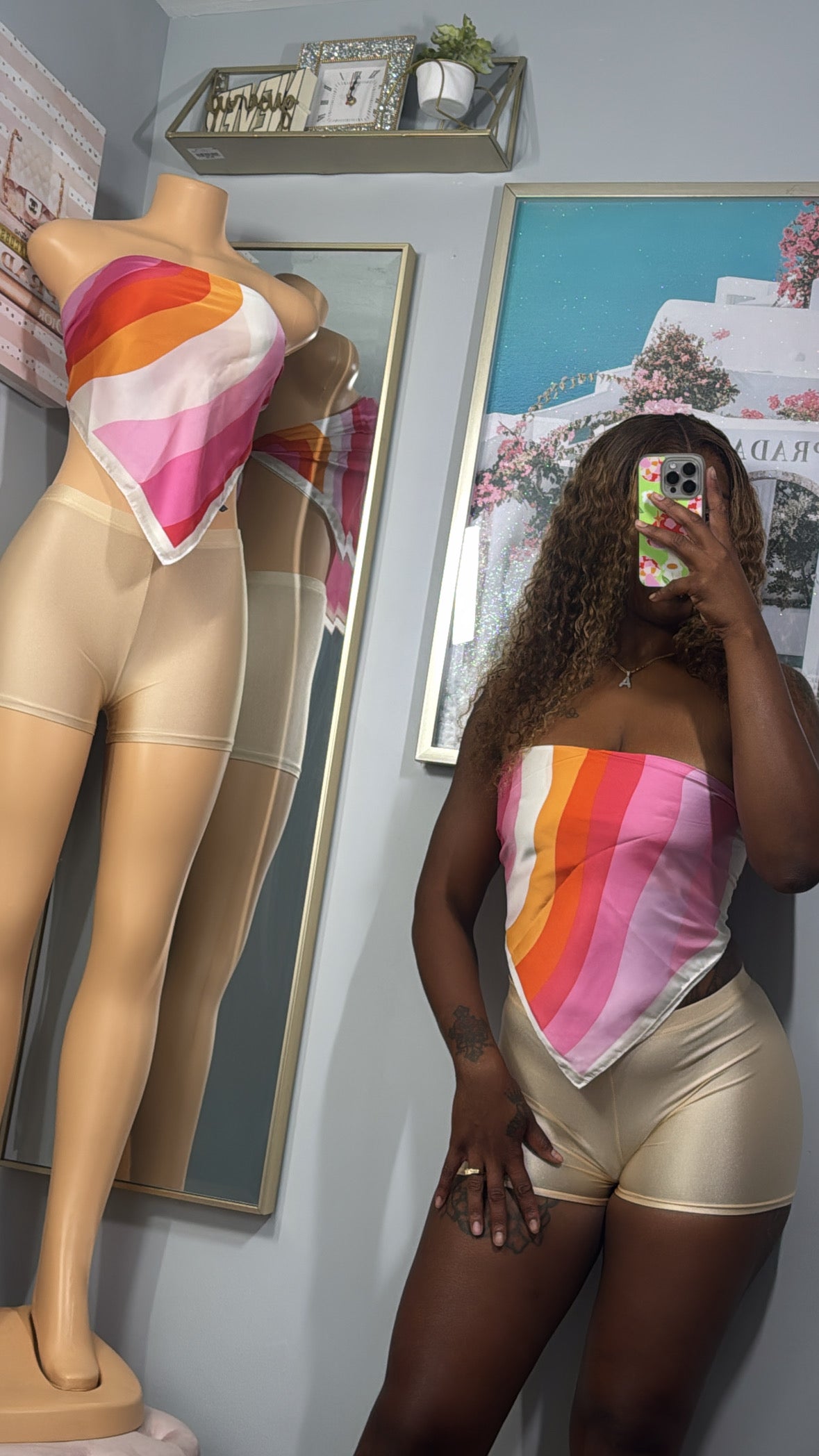 Groovy Vibes Scarf Top & Shorts Set