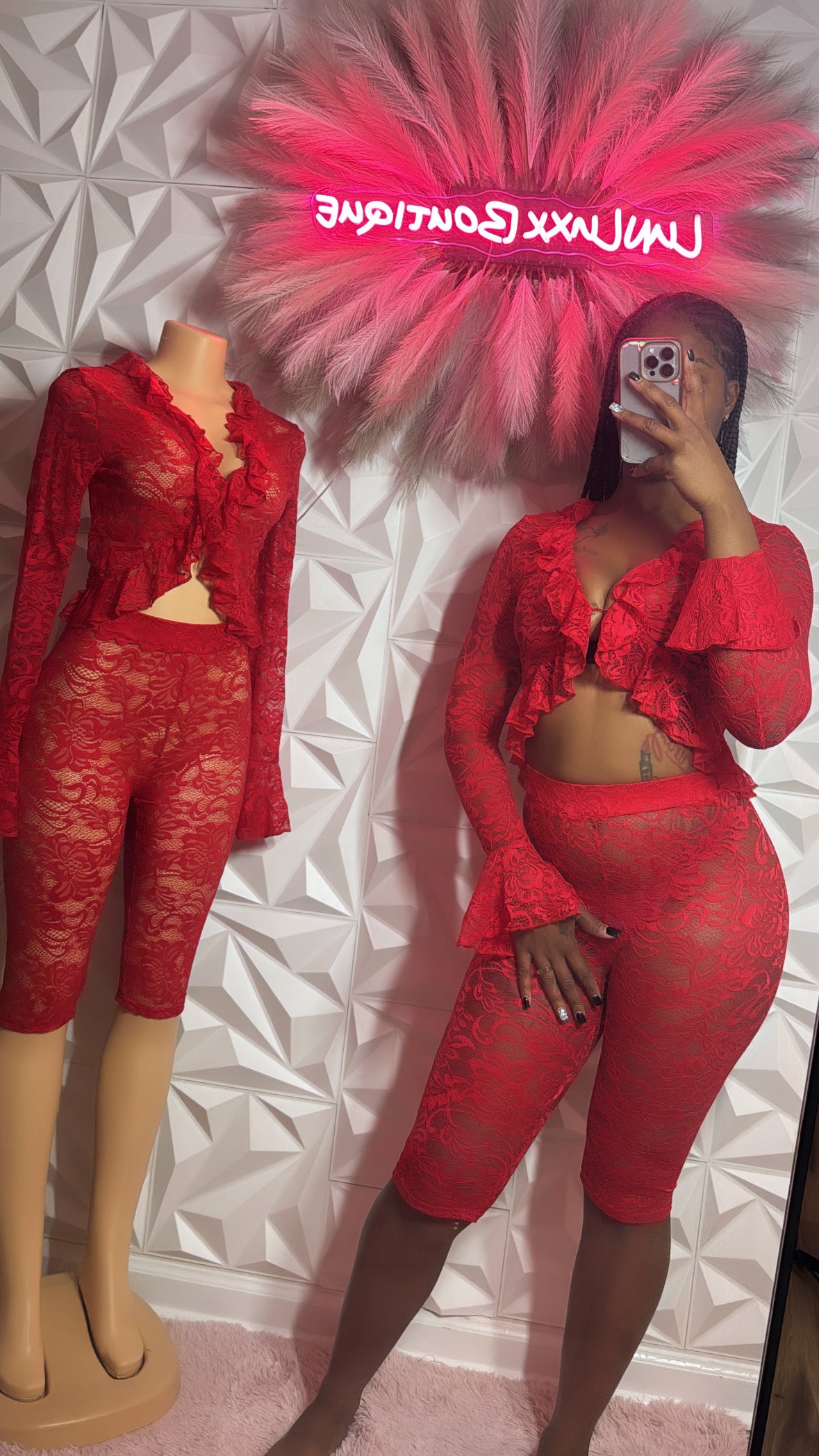 Fiery Nights Lace Outfit