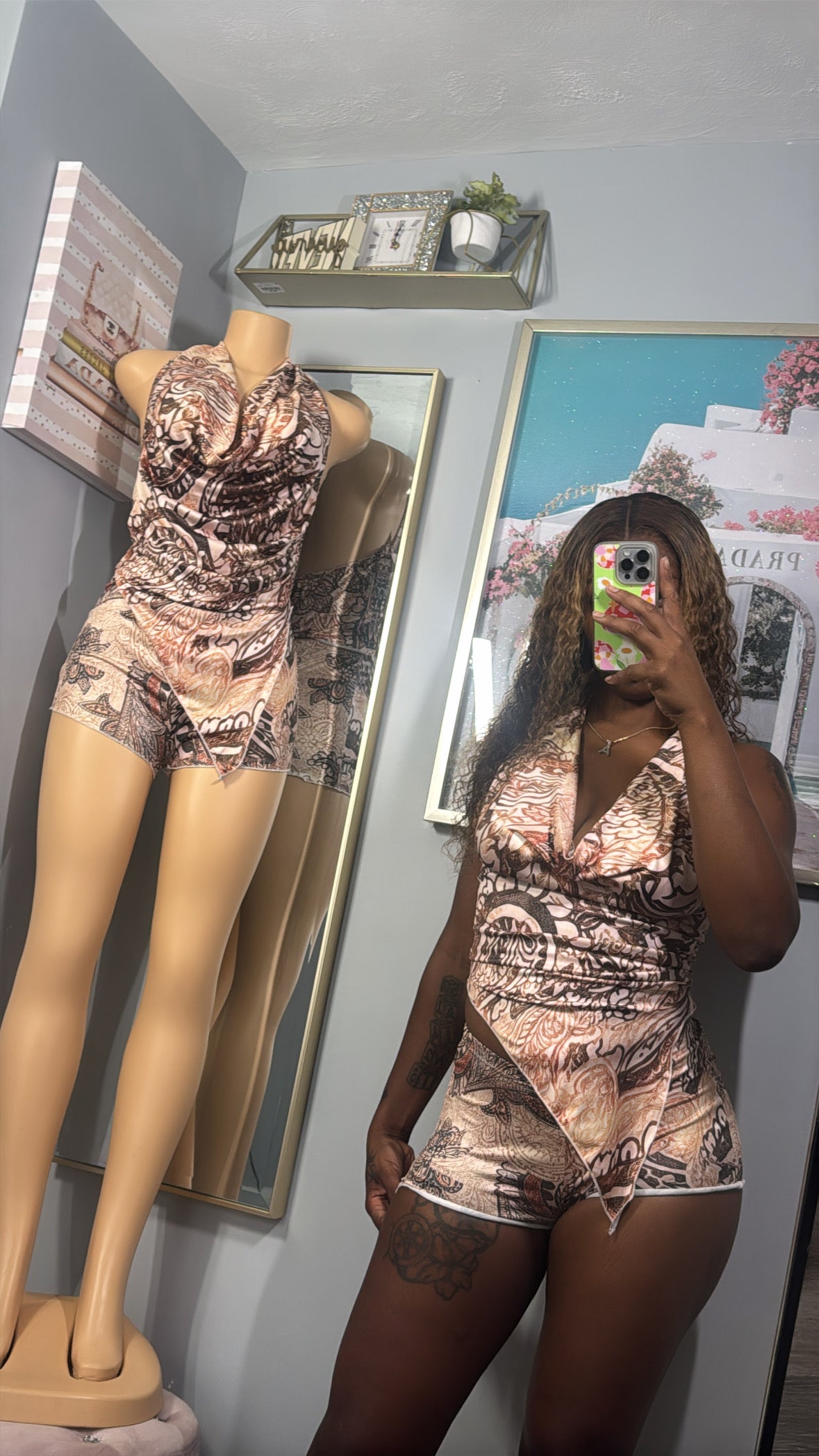 Paisley Deep V Set