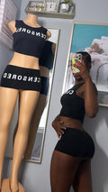 Censored Statement Skirt Set